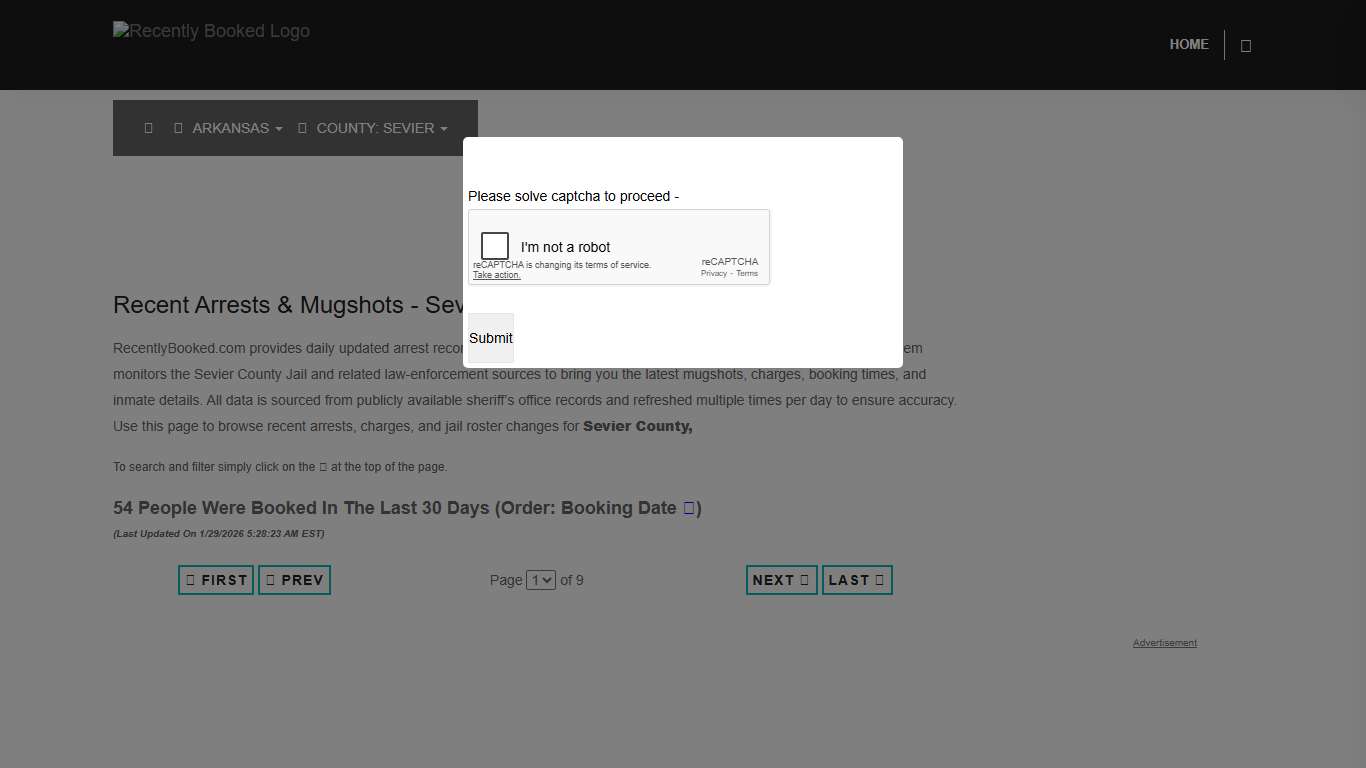 Sevier County, Arkansas Mugshots RecentlyBooked.com